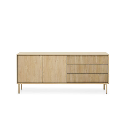 Viola 2-door Sideboard with 3 Drawers 187x80, Japandi Style – front view