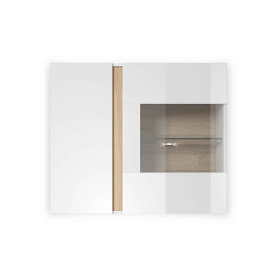 Armelia Wall-mounted Glass Display Cabinet 97x83 cm, Minimalist Style – front view