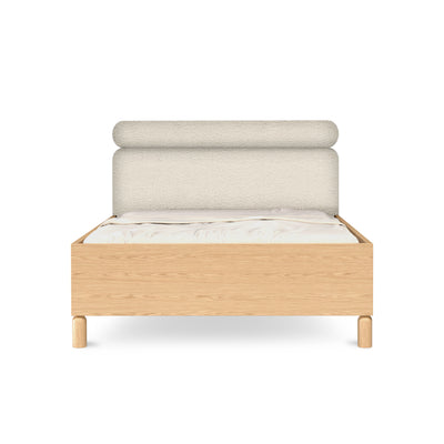 Fjord Upholstered Ottoman Bed 140/160x200 with Storage, Scandinavian Style – front view