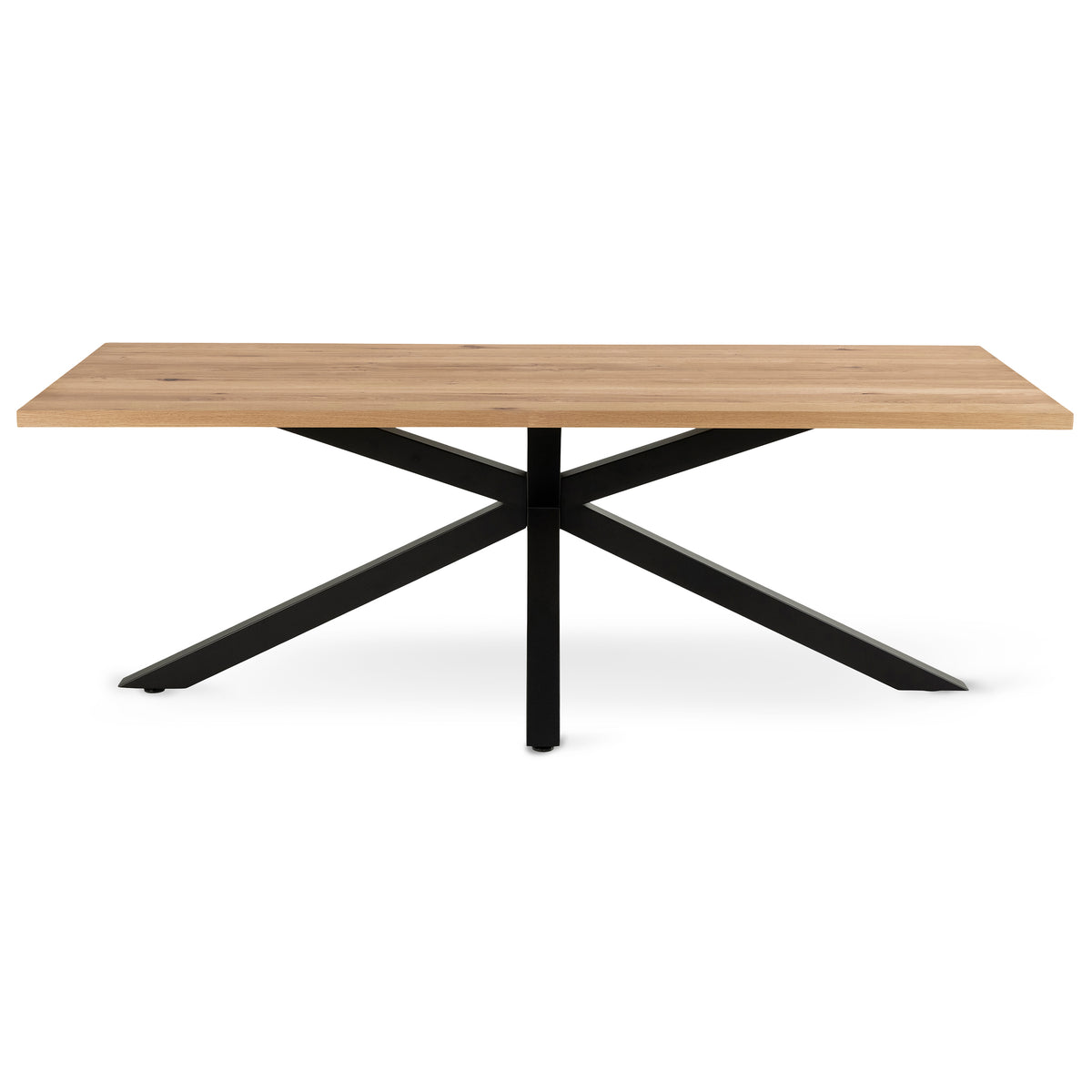 Oryss Oak Dining Table 220x76 cm, Industrial Style – front view
