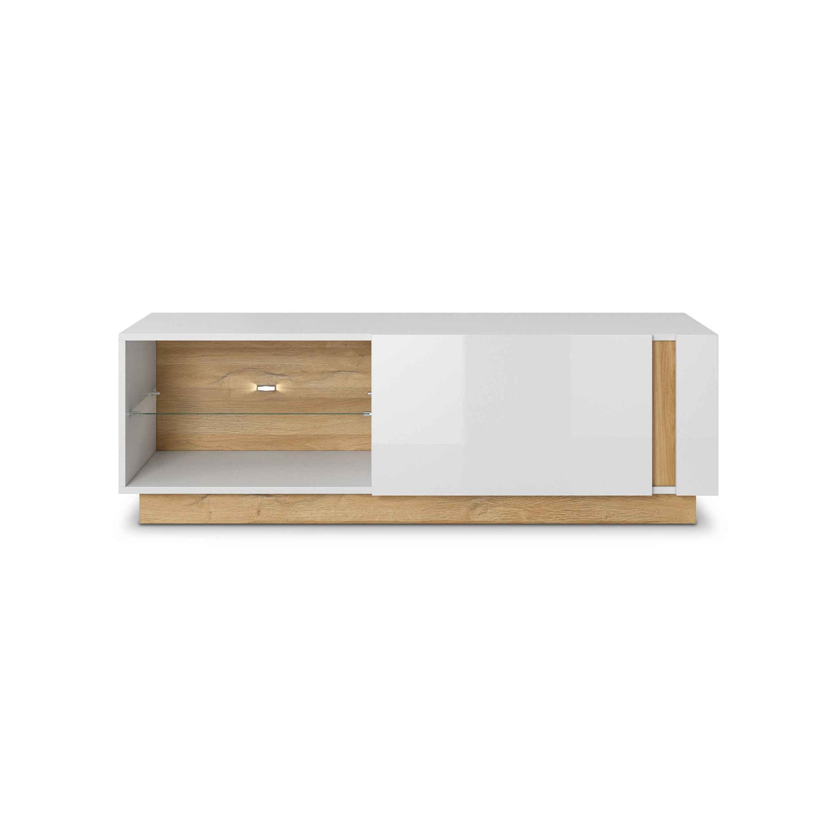 Meuble TV Armelia 138x46 de style glamour - vue de face