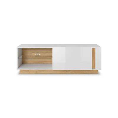 Meuble TV Armelia 138x46 de style glamour - vue de face