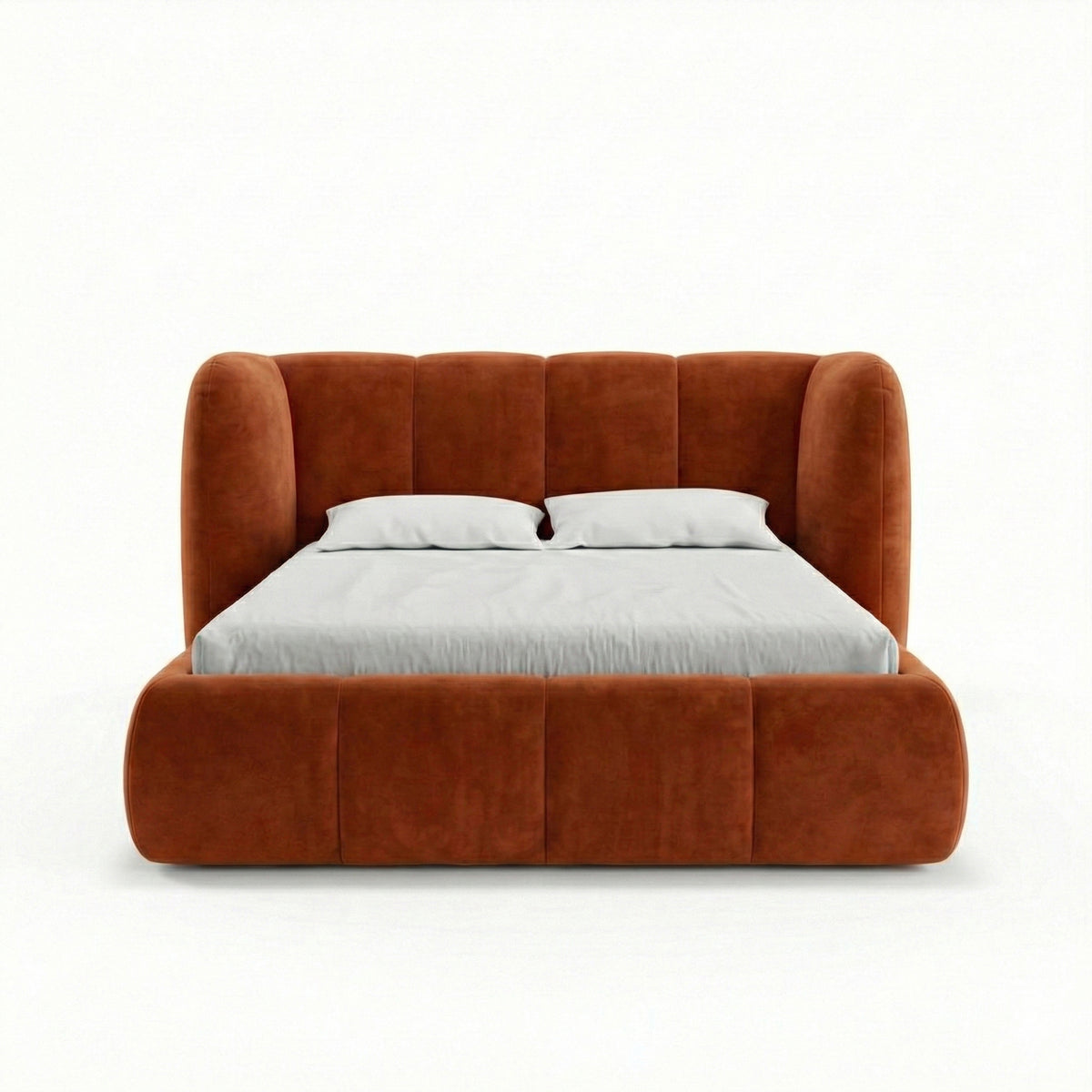 Ventara Upholstered Ottoman Bed with Vertical Tufting and Storage, Soft Modern Style – front view