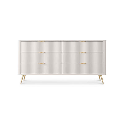 Laanti Chest of Drawers 163x81 with 6 Drawers, Elegant Style – front view