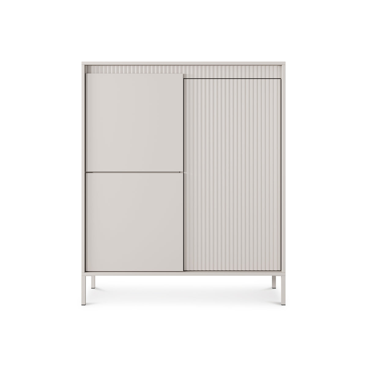 Senra 3-door Sideboard 104x123, Japandi Style – front view