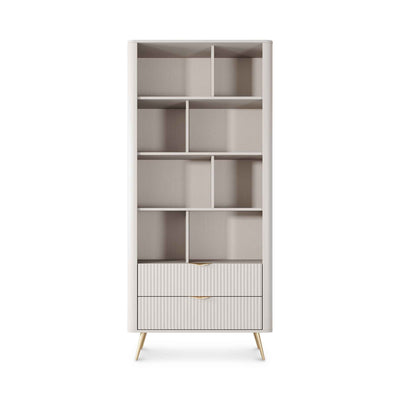 Laanti Bookcase 88x194 with Shelves, Elegant Style – front view