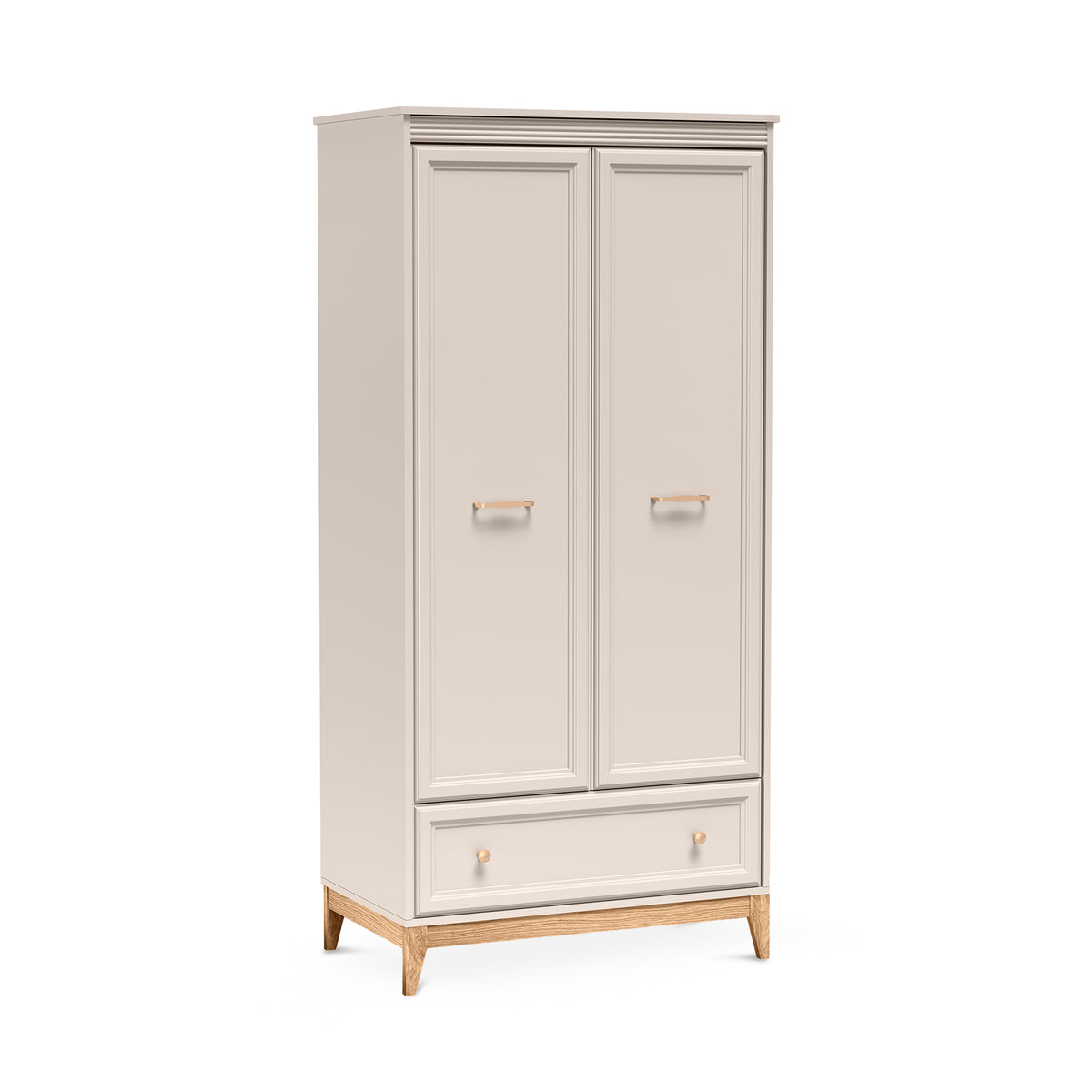 Serena Wardrobe 92x193 with Fluted Fronts, Classic Style – angled view | Pillovely