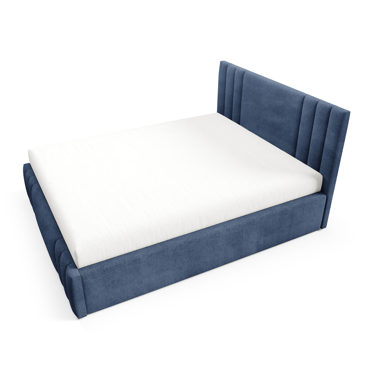 Falda Upholstered Ottoman Bed with Storage, Various Sizes in Elegant Style, Coral Fabric – photo 4