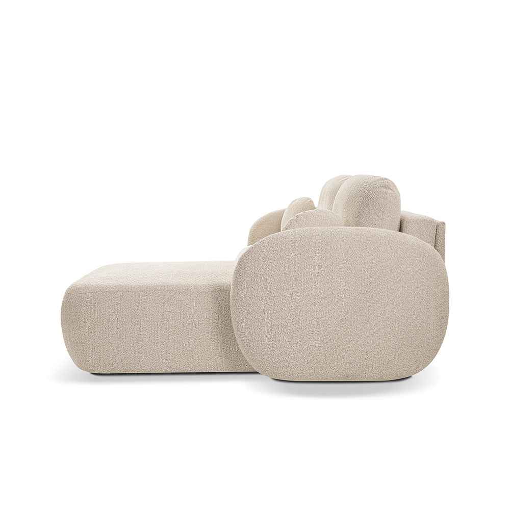 Olemo 4 Seater Corner Sofa Bed, Minimalist Style, Abriamo Fabric – side view