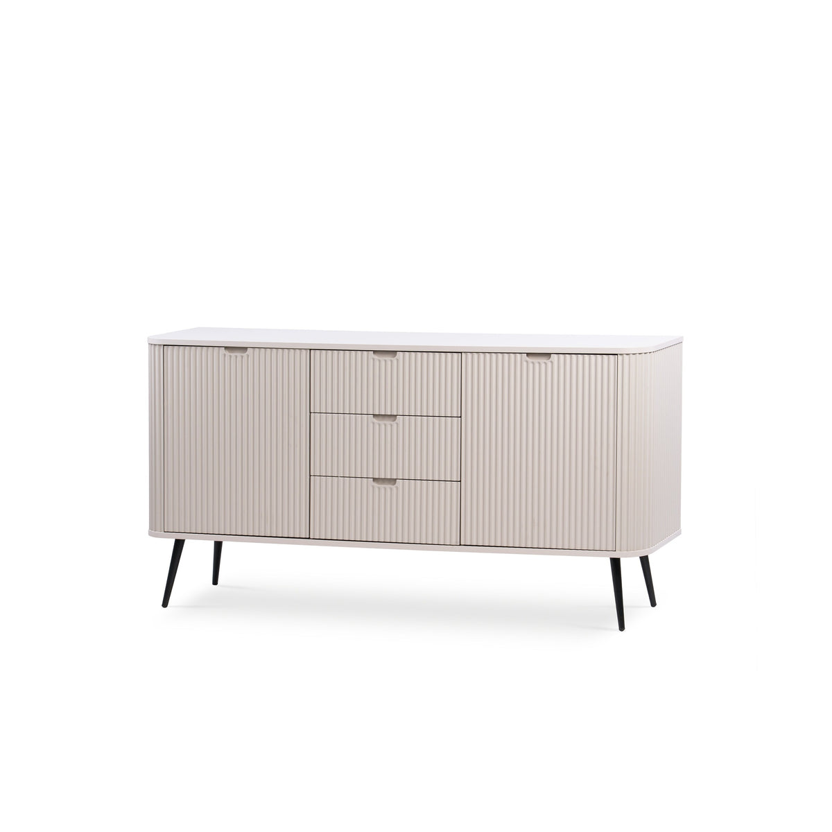 Eva Sideboard with Doors and Drawers 168x87, Modern Style – Cashmere, Black