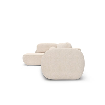 Olemo Corner Sofa Bed with Storage, Sleeping Area 123x250, Organic Modern – side view