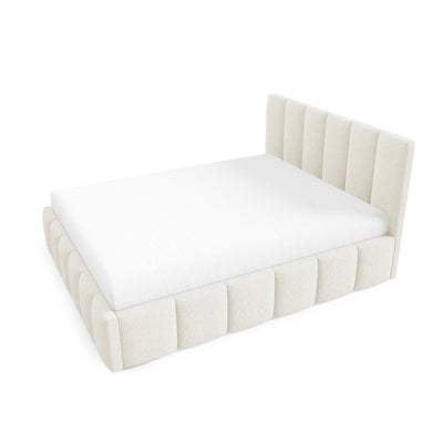 Nerom Quilted Upholstered Ottoman Bed with Bedding Storage, Various Sizes in Elegant Style, Lambi Fabric – photo 4