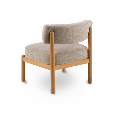 Shepy Lounge Chair with Bouclé Upholstery, Modern Style – back view