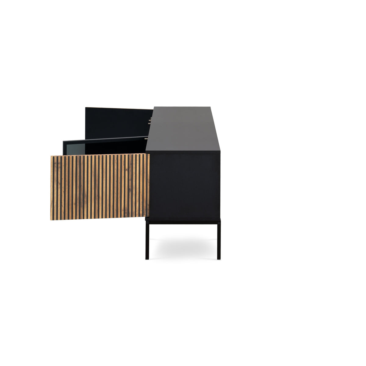 Lampy TV Unit 154x56, Modern Style – with doors open