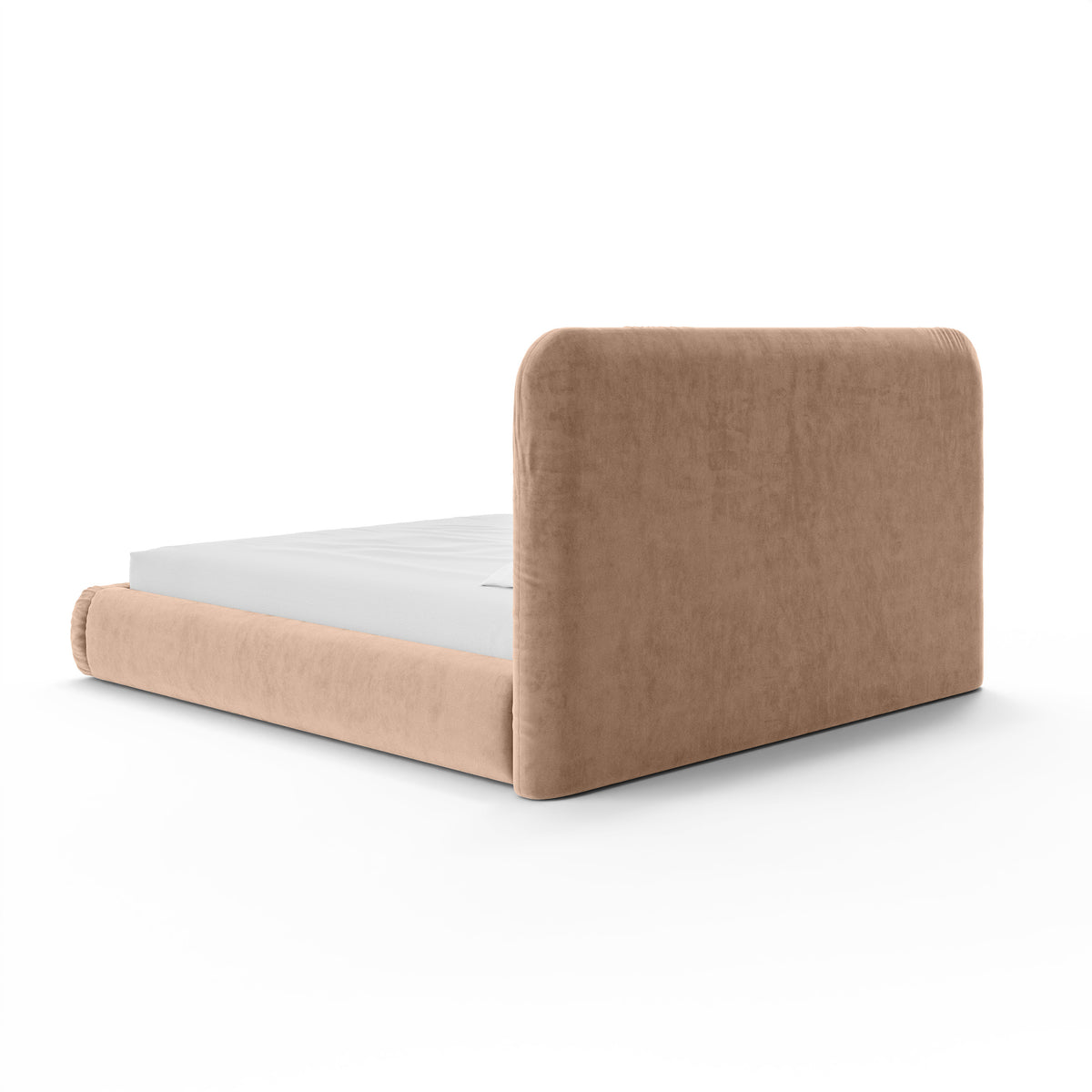 Paries Upholstered Ottoman Bed with Storage, Modern Organic Style – back view