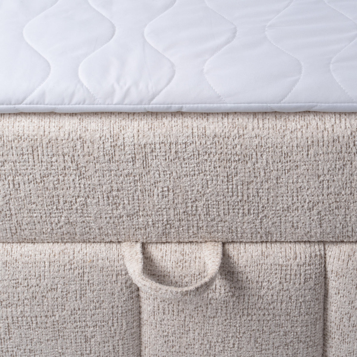 Domy Continental Divan Bed with Topper and Two Storage Compartments, Classic Style – close-up of details and texture