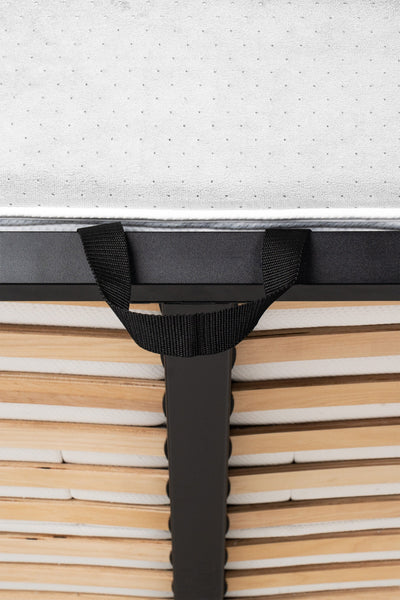 Mevy Upholstered Ottoman Bed with Storage, Minimalist Style – close-up of details and texture
