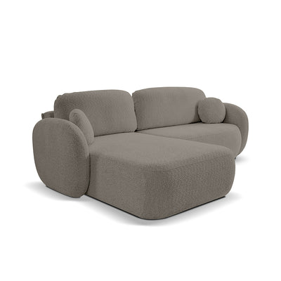 Olemo 4 Seater Corner Sofa Bed, Minimalist Style, Abriamo Fabric – Left-sided, Dark Chocolate (ABRIAMO 01)