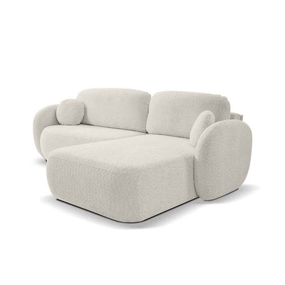 Olemo 4 Seater Corner Sofa Bed, Minimalist Style, Abriamo Fabric – Right-sided, Sandy Dune (ABRIAMO 03)