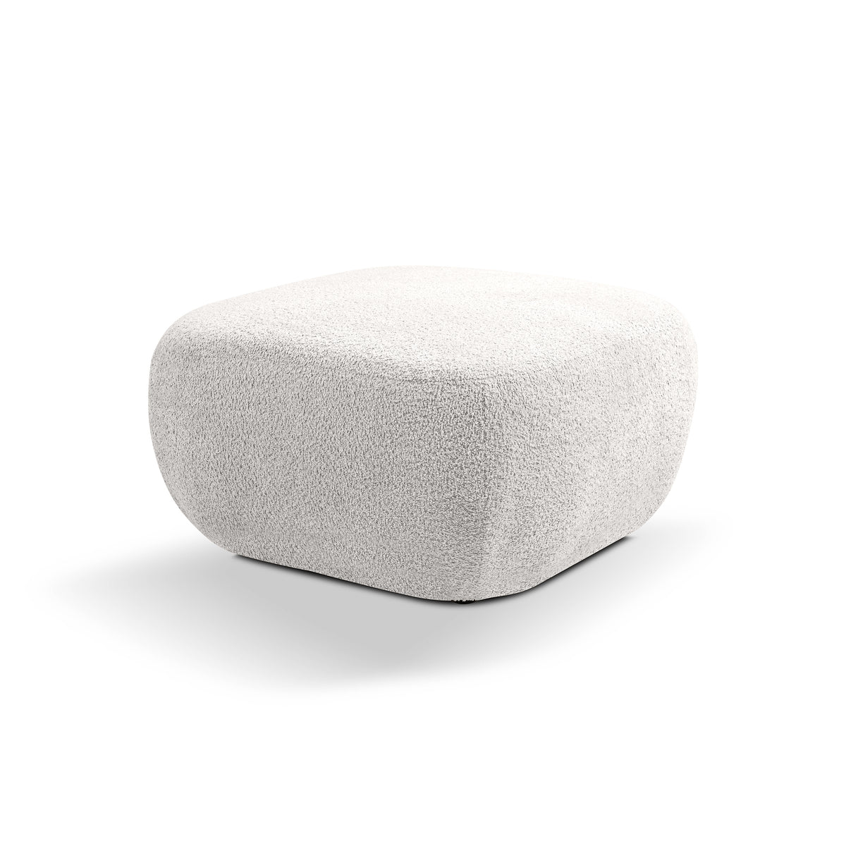 Olemo Pouffe in Organic Modern Style 75×39 cm, Abriamo Fabric – Morning White (ABRIAMO 04)