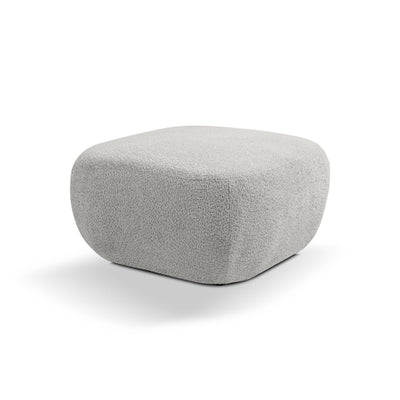 Olemo Pouffe in Organic Modern Style 75×39 cm, Abriamo Fabric – Steel Dust (ABRIAMO 06)
