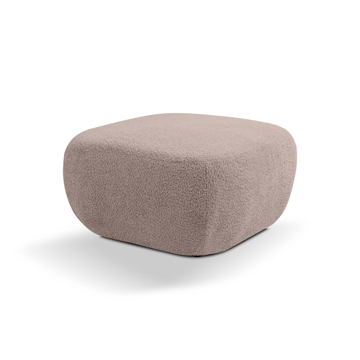 Olemo Pouffe in Organic Modern Style 75×39 cm, Abriamo Fabric – Clay Beige (ABRIAMO 11)