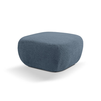 Olemo Pouffe in Organic Modern Style 75×39 cm, Abriamo Fabric – Blue Basalt (ABRIAMO 13)