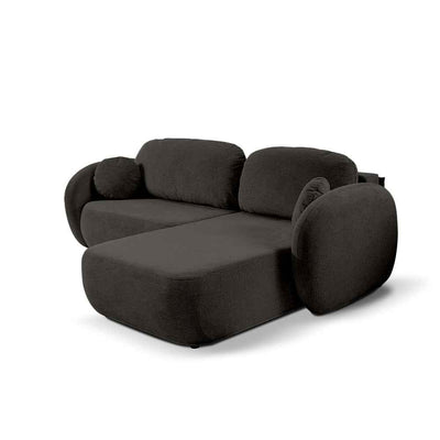 Olemo Corner Sofa Bed DL 248 cm, Modern Style, Aragon Fabric – Right-sided, Basalt Brown (ARAGON 97)