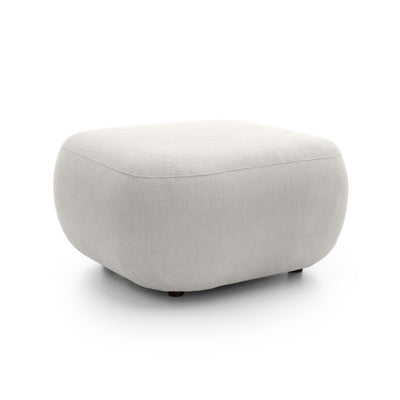 Olemo Relaxation Pouffe 75x39 cm made of PUR Foam, Japandi Style, Aragon Fabric – Porcelain White (ARAGON 01)