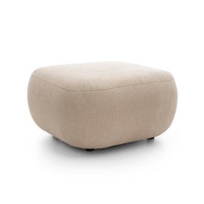 Olemo Relaxation Pouffe 75x39 cm made of PUR Foam, Japandi Style, Aragon Fabric – Creamy Taupe (ARAGON 03)