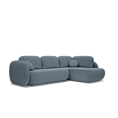 Olemo Corner Sofa Bed with Storage, Sleeping Area 123x250, Organic Modern – Right-hand facing, Granite Current (ARAGON 72)
