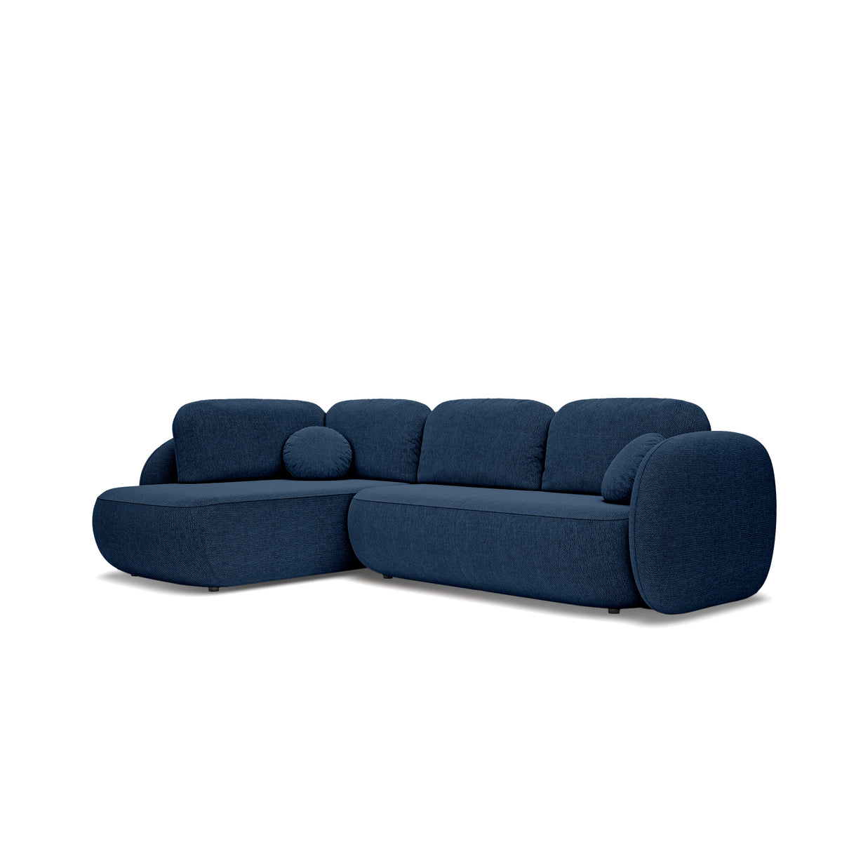 Olemo Corner Sofa Bed with Storage, Sleeping Area 123x250, Organic Modern – Left-hand facing, Ink Granite (ARAGON 74)