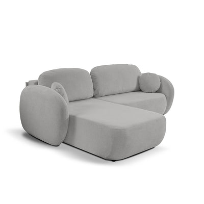 Olemo Corner Sofa Bed DL 248 cm, Modern Style, Aragon Fabric – Left-sided, Steel Gray (ARAGON 83)