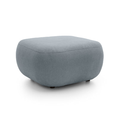 Olemo Relaxation Pouffe 75x39 cm made of PUR Foam, Japandi Style, Aragon Fabric – Gray-Blue Mist (ARAGON 90)