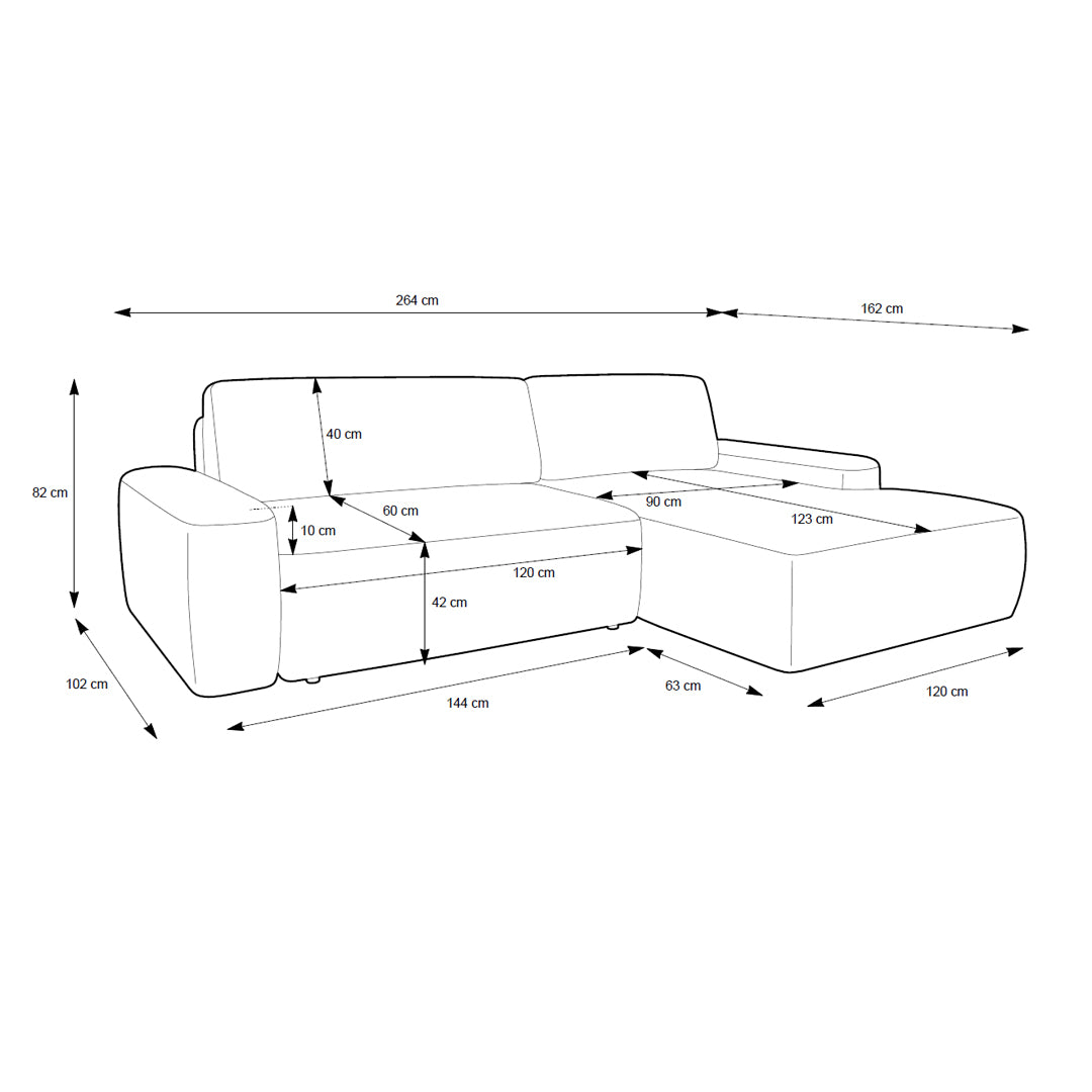 Bamby 3 Seater Corner Sofa Bed 125x210, Modern Style – photo 6