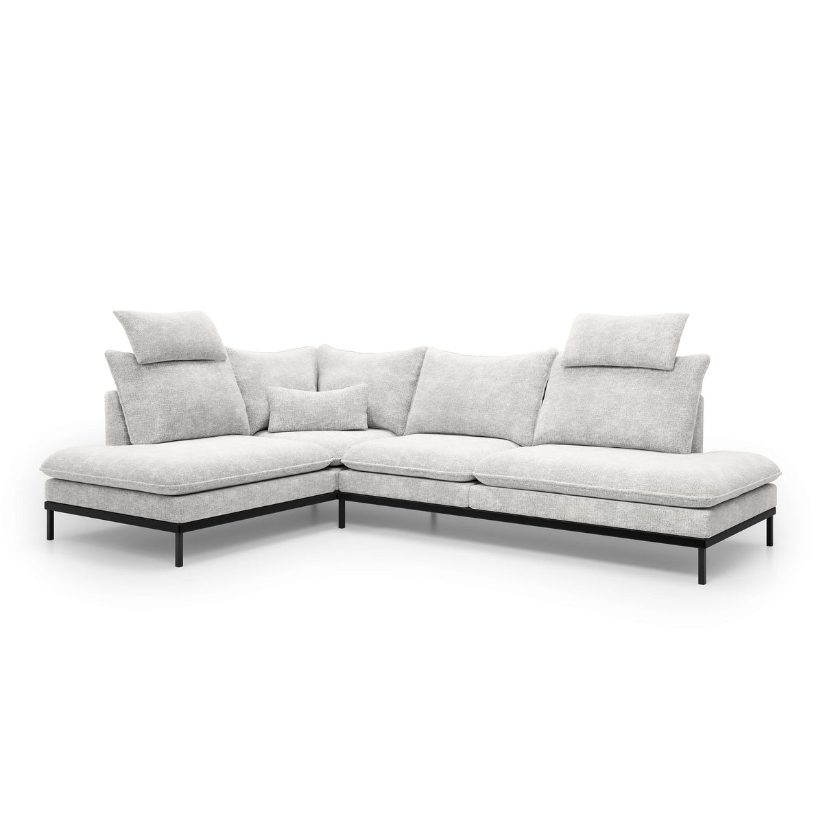 Leafy 4 Seater Premium Corner Sofa 293×198 cm, Elegant Style – Left-Sided, Porcelain Matte (CREMONA 01)