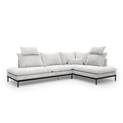 Leafy 4 Seater Premium Corner Sofa 293×198 cm, Elegant Style – Right-Sided, Porcelain Matte (CREMONA 01)
