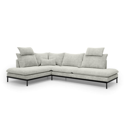 Leafy 4 Seater Premium Corner Sofa 293×198 cm, Elegant Style – Left-Sided, Gray Flame (CREMONA 04)