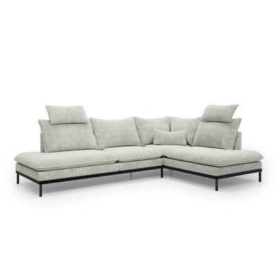 Leafy 4 Seater Premium Corner Sofa 293×198 cm, Elegant Style – Right-Sided, Gray Flame (CREMONA 04)