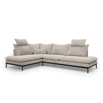 Leafy 4 Seater Premium Corner Sofa 293×198 cm, Elegant Style – Left-Sided, Cream Stone (CREMONA 14)