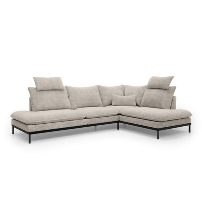 Leafy 4 Seater Premium Corner Sofa 293×198 cm, Elegant Style – Right-Sided, Cream Stone (CREMONA 14)