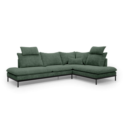 Leafy 4 Seater Premium Corner Sofa 293×198 cm, Elegant Style – Right-Sided, Forest Shadow (CREMONA 39)