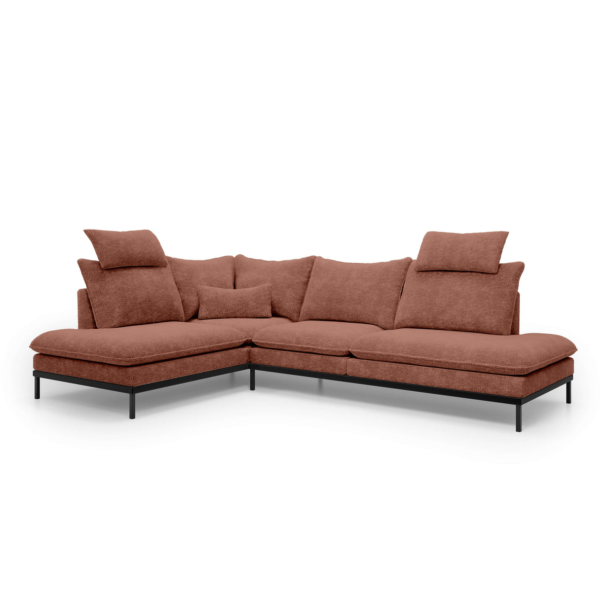 Leafy 4 Seater Premium Corner Sofa 293×198 cm, Elegant Style – Left-Sided, Caramel Ochre (CREMONA 52)