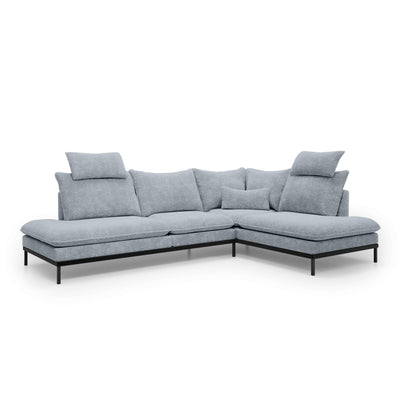 Leafy 4 Seater Premium Corner Sofa 293×198 cm, Elegant Style – Right-Sided, Misty Ocean (CREMONA 70)