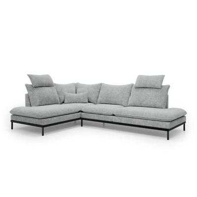 Leafy 4 Seater Premium Corner Sofa 293×198 cm, Elegant Style – Left-Sided, Steel Pearl (CREMONA 81)