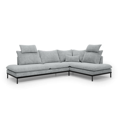 Leafy 4 Seater Premium Corner Sofa 293×198 cm, Elegant Style – Right-Sided, Steel Pearl (CREMONA 81)