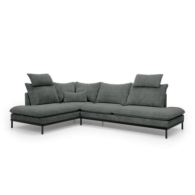 Leafy 4 Seater Premium Corner Sofa 293×198 cm, Elegant Style – Left-Sided, Stone Ash (CREMONA 93)