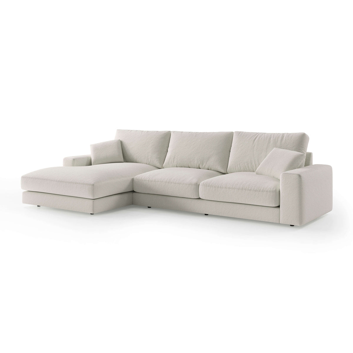Harvesty 4–5 Seater Premium Corner Sofa, Minimalist Style – Left-Sided, Cream Taupe (ARAGON 03)