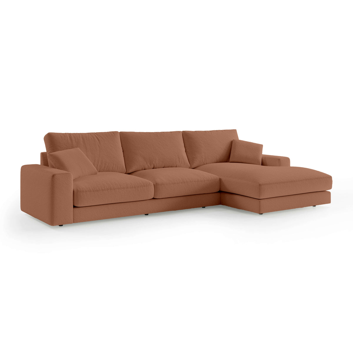 Harvesty 4–5 Seater Premium Corner Sofa, Minimalist Style – Right-Sided, Cinnamon Matte (ARAGON 56)
