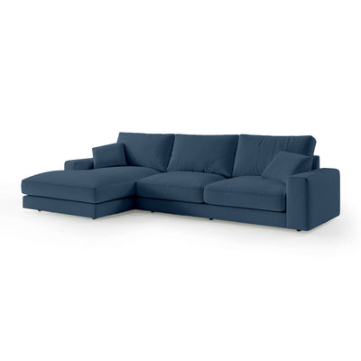 Harvesty 4–5 Seater Premium Corner Sofa, Minimalist Style – Left-Sided, Ink Granite (ARAGON 74)